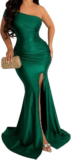 Women's Off Shoulder High Split Long Formal Party Maxi Dress